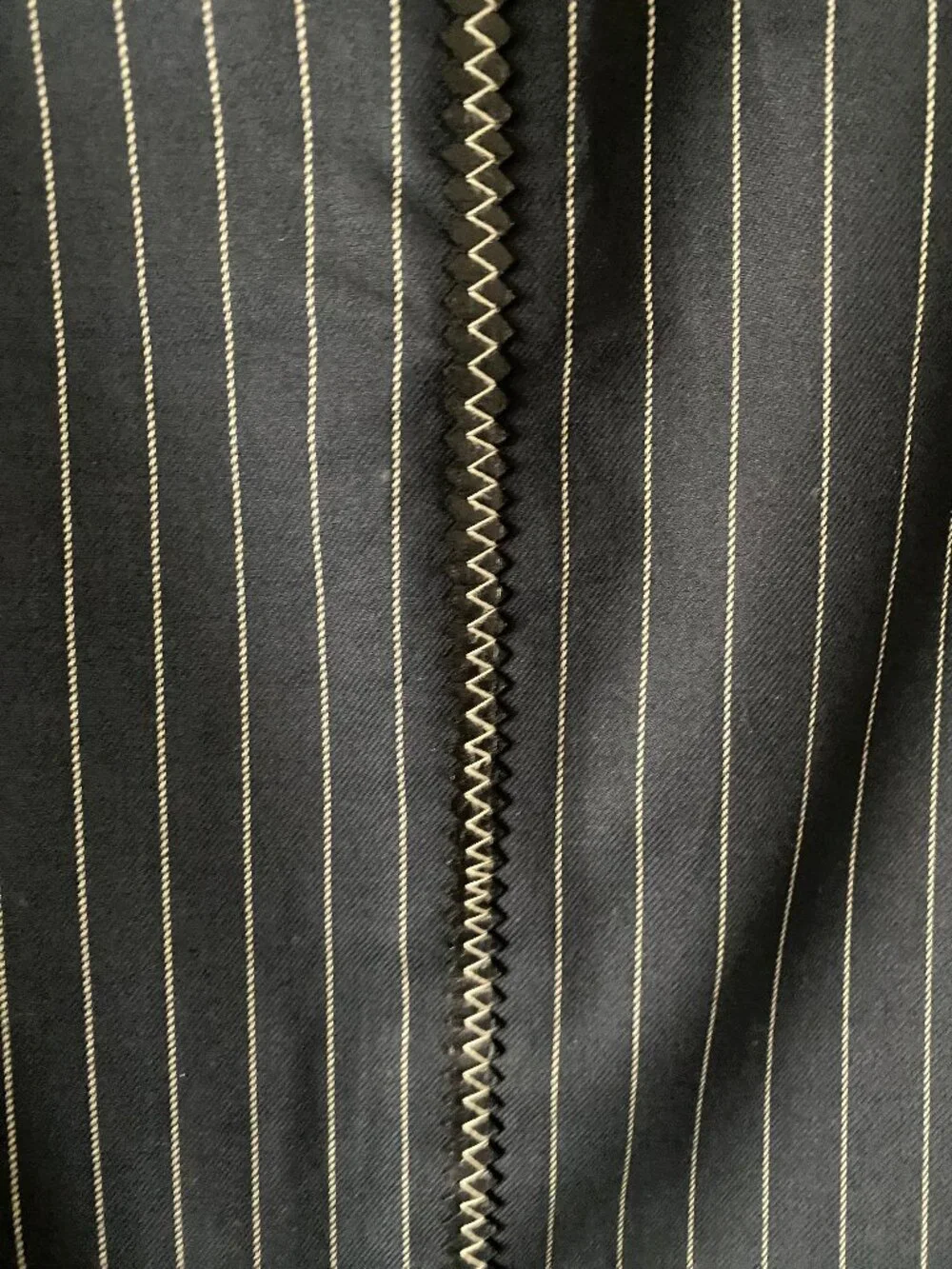 Christian Dior Pinstripe Skirt w/ Leather Detailing